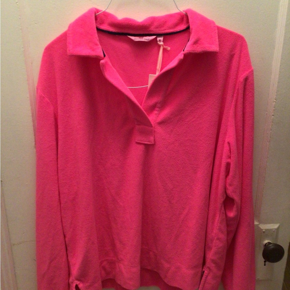 Vineyard Vines Bright Pink terrycloth top